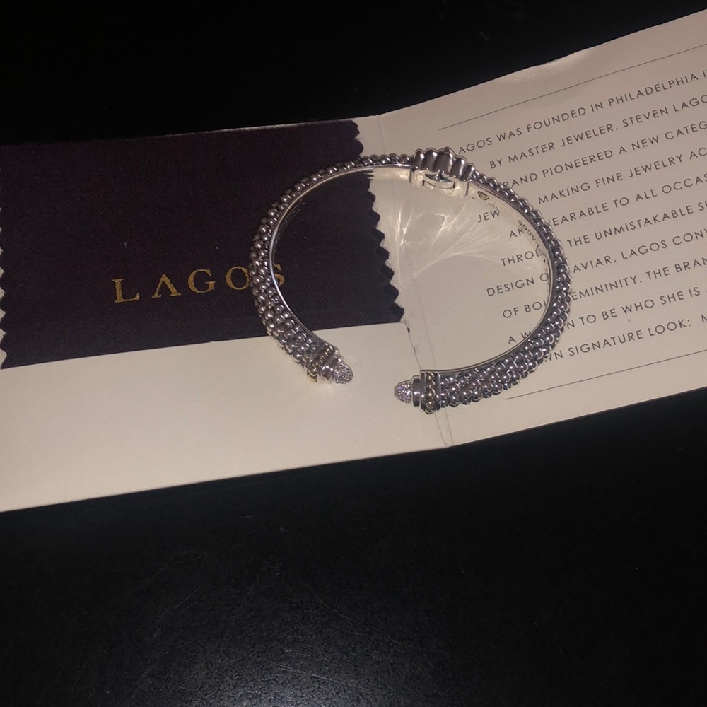 🔥Lagos💥Host Pick💠Diamond 18K Caviar Open Cuff Bracelet Firm on price 💫